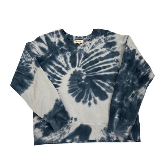 Madewell Blue Tie Dye Crew Neck Sweatshirt Size Women's Small - Picture 2 of 3